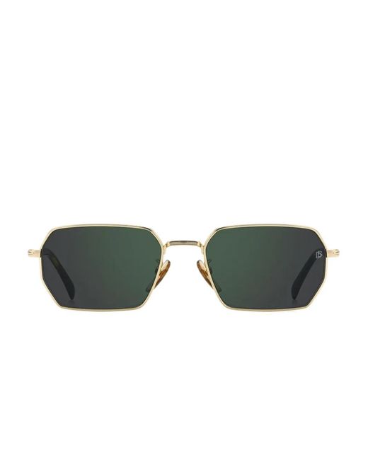 David Beckham Green Geometric-Frame Sunglasses for men