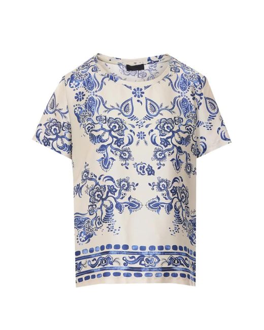 Liu Jo Blue Printed Crewneck T-Shirt