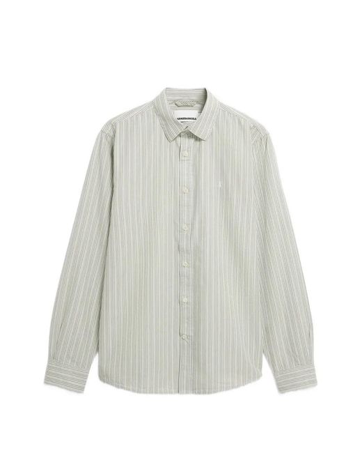 ARMEDANGELS White Chemise Rayée À Manches Longues for men