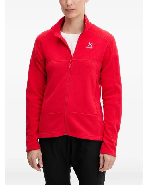 Haglöfs Red Logo-Print Zip-Up Jacket