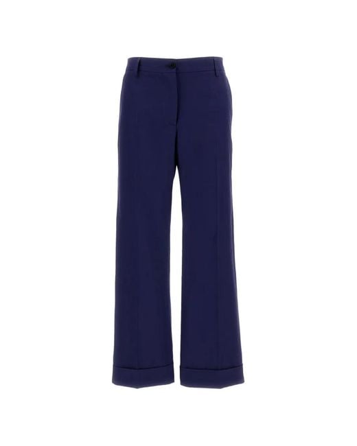 Alberto Biani Blue Cuffed Trousers