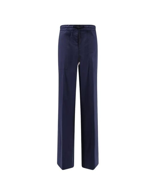 Semicouture Blue Drawstring-Fastening Trousers