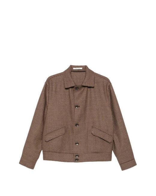 Tagliatore Brown Veste Boutonnée À Motif Pied-De-Poule for men