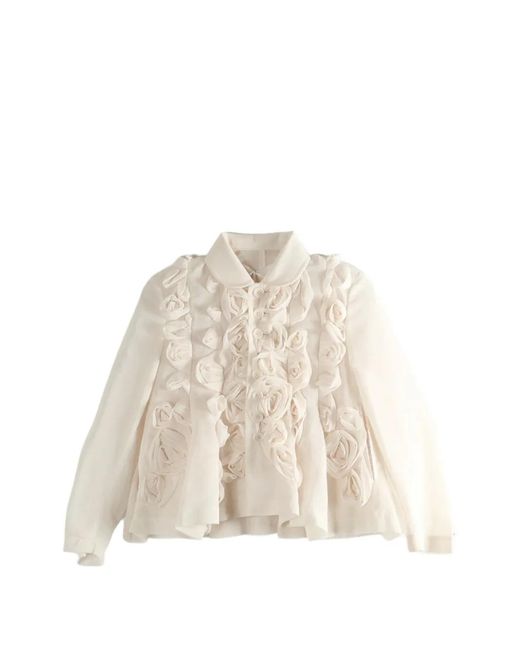 Comme des Garçons Natural Ruffled Flower Jacket