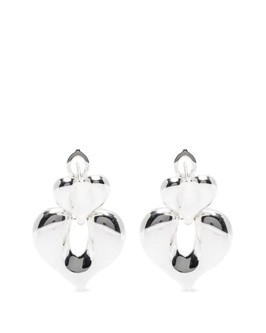 Missoma White Molten Heart Earrings