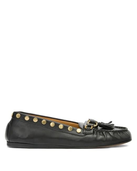 Isabel Marant Black X Faxel Studded Tassel Loafers