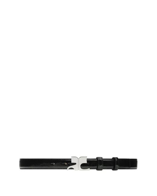 Courreges White Buckle Leather Belt