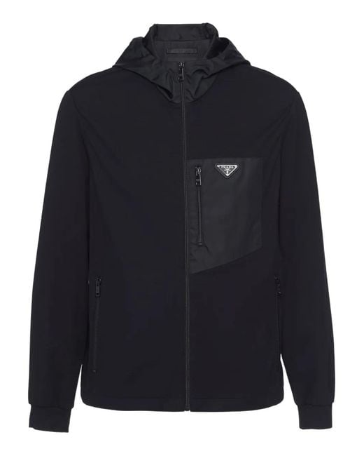 Prada Vest Met Capuchon En Rits in het Blue voor heren