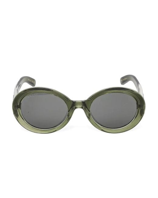 Lunettes De Soleil À Monture Ovale Gucci en coloris Gray