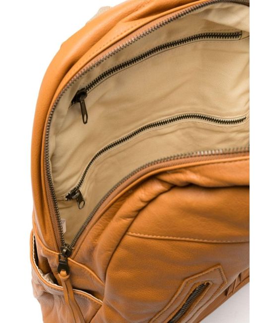 Private Stock Brown Logo-appliqué Leather Backapck for men