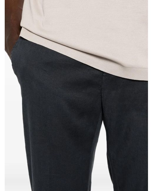 Dondup Gray Logo-Plaque Trousers for men