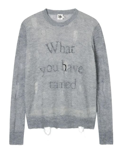 B+ AB Gray Pullover im Distressed-Look
