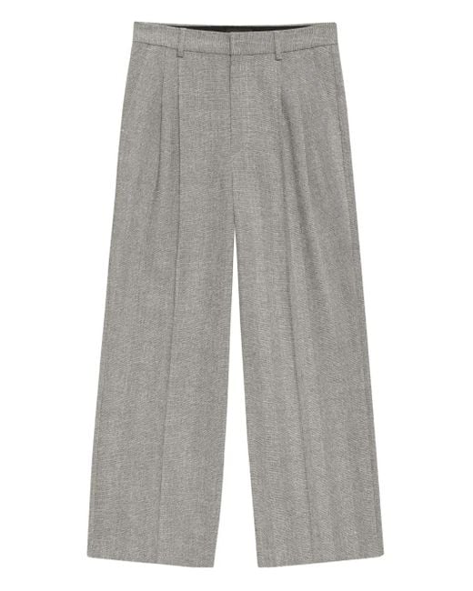 Anine Bing Gray Belen Herringbone Trousers