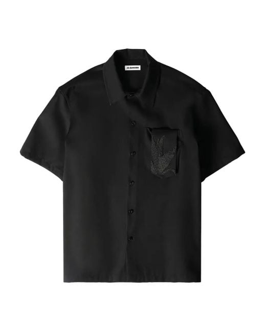 Jil Sander Besticktes Hemd in Black für Herren