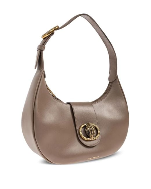 Kurt Geiger Gray Chelsea Crystal-Embellished Crescent Shoulder Bag
