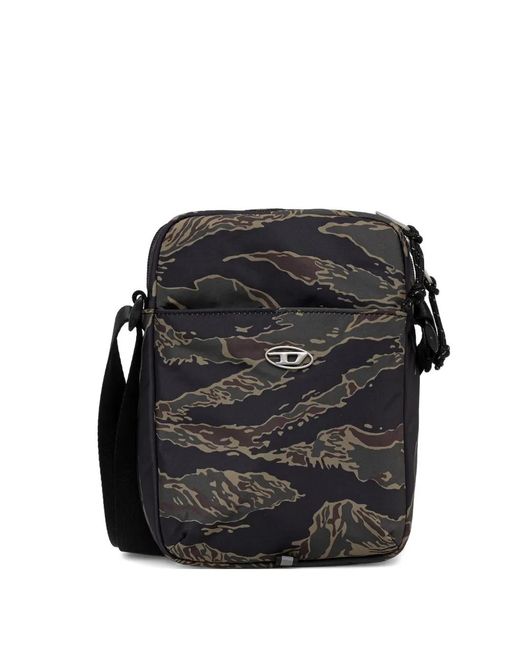 DIESEL Black Metal-Logo Bag