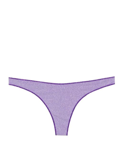 Mc2 Saint Barth Purple Naomi Lurex Bikini Bottoms