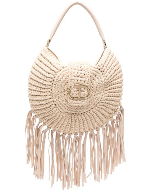 Twinset Natural Logo-Plaque Tote Bag