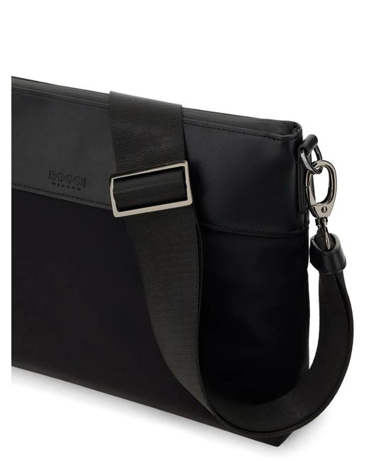 Boggi Black Logo Strap Clutch Bag for men