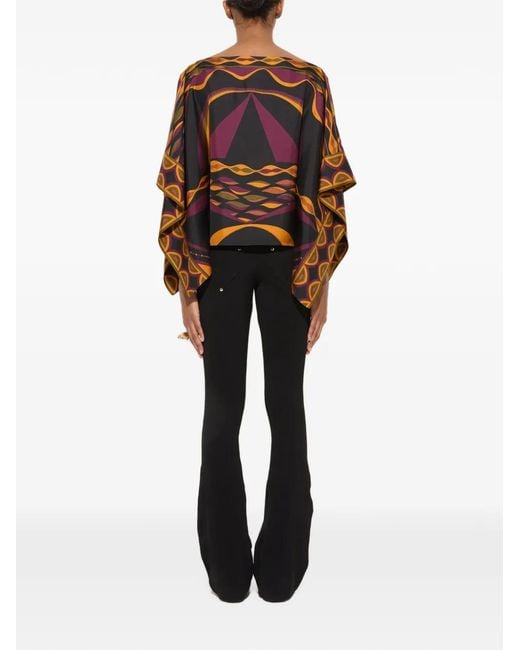 Emilio Pucci Purple Labirinto Print Silk Blouse