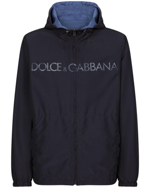 Parka reversible con logo Dolce & Gabbana de hombre de color Blue