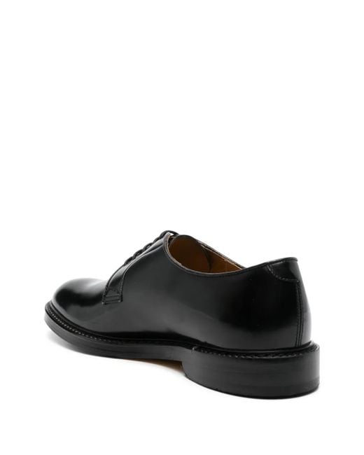 Doucal's Black Lace-Up Leather Derby Shoes for men