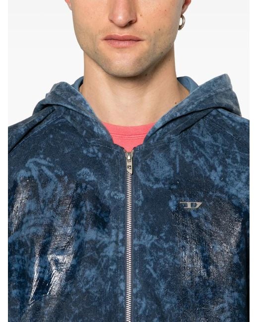 DIESEL Blue S-Mika-Zip Zip-Up Hoodie for men
