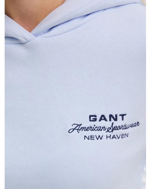 Gant Blue Logo-Print Hoodie