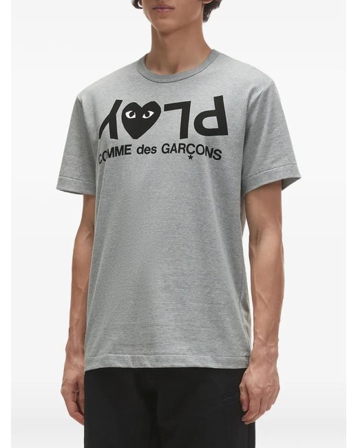 COMME DES GARÇONS PLAY Gray T-Shirt À Logo