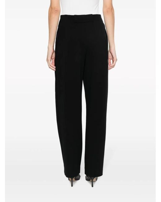 Emporio Armani Black High-wasited Pleated Trousers