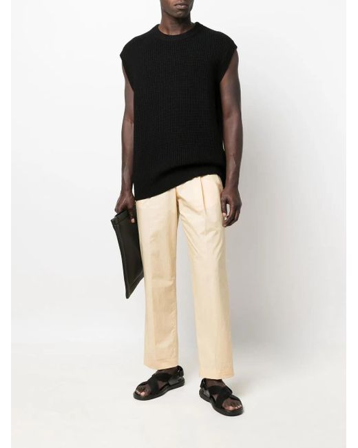 Nanushka Natural Pleat-Detail High-Waisted Trousers for men