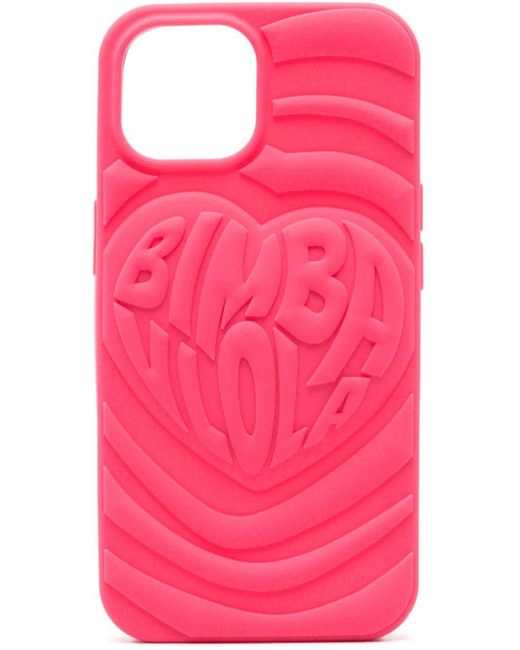 Bimba Y Lola Pink Logo-embossed Iphone 15 Case