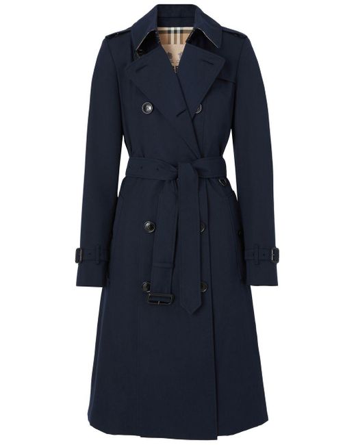 Burberry Blue Chelsea Heritage Double-breasted Trench Coat