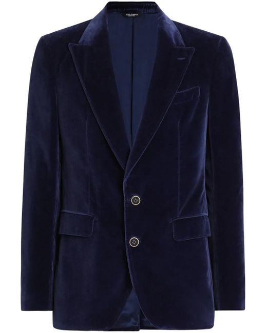 メンズ Dolce & Gabbana ベルベット ジャケット Blue