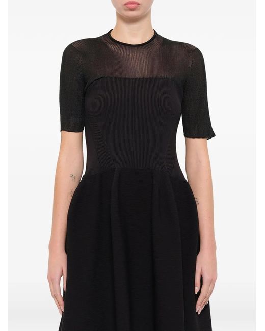 CFCL Black Pottery Lucent Ribbed-Knit Midi Dress