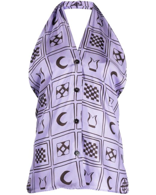 Nanushka Haltertop Met Print in het Purple
