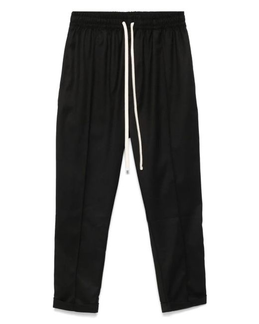 Hamza Black Drawstring Cuffed Trousers for men
