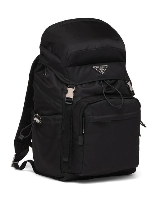 Prada Black Re-Nylon And Saffiano Leather Backpack for men