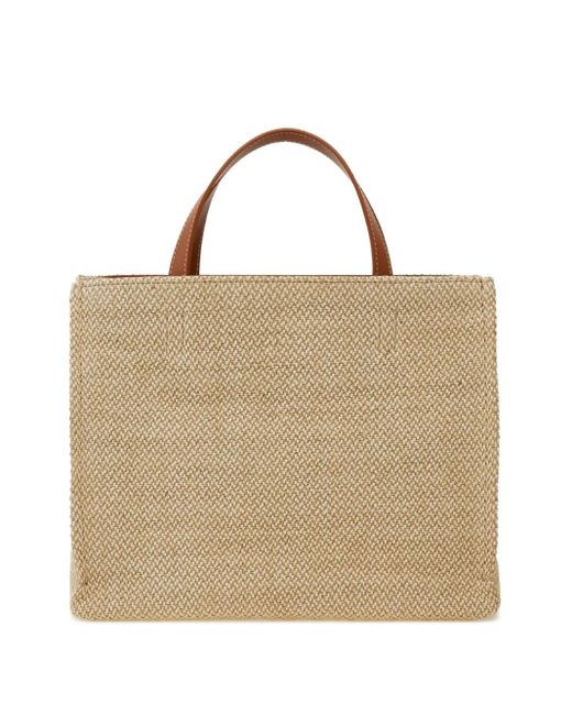 Ferragamo Natural Medium Logo-Embroidered Tote Bag