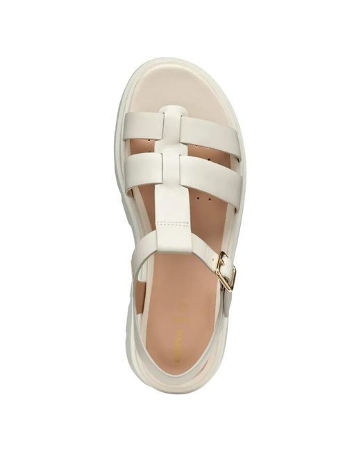 Geox Natural Adacter S B Buckle-Fastening Caged Sandals