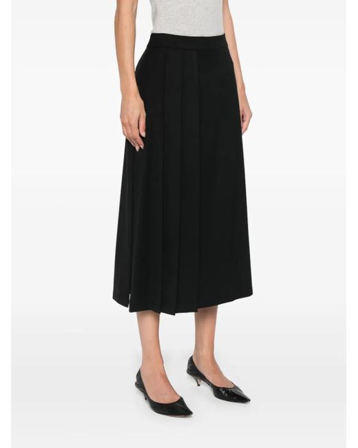 P.A.R.O.S.H. Black Liliuxy Pleated Midi Skirt