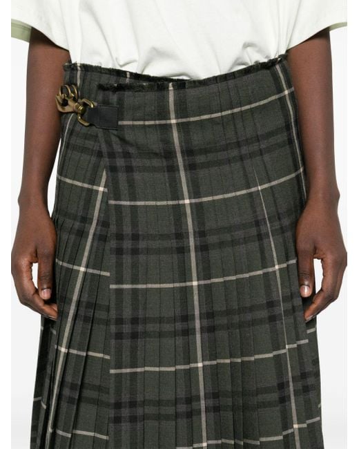 Burberry Black Vintage Check-pattern Maxi Skirt