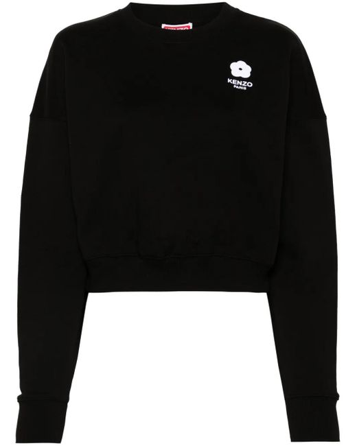 KENZO Sweater Met Bloemenpatch in het Black