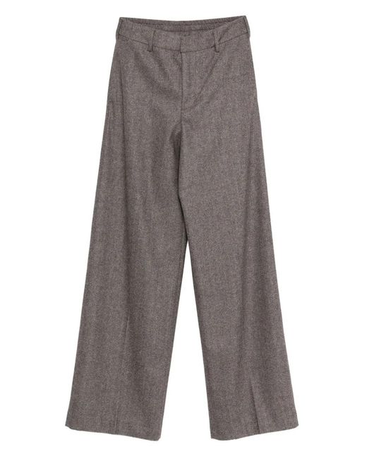 PT Torino Gray Herringbone Trousers