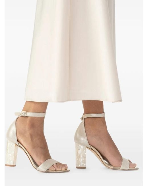 freya rose White Martene Embellished-Heel Sandals