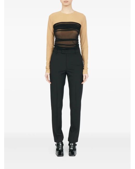 MM6 by Maison Margiela Black Draped-Layer Trousers