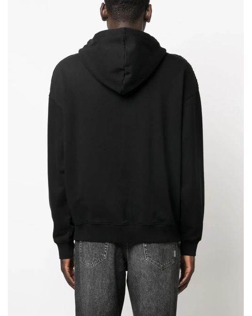 Axel Arigato Black Embroidered-Logo Zip-Fastening Hoodie for men
