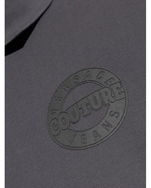 Versace Jeans Couture Gray Logo Cotton Polo Shirt for men
