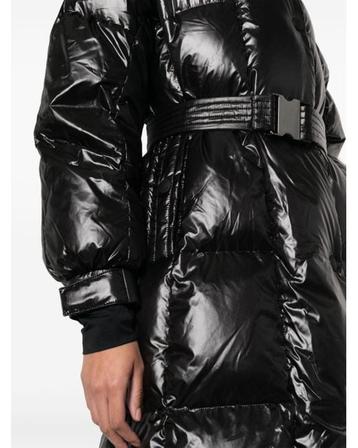 Manteau ceinturé Combovin en cuir à col contrastant 3 MONCLER GRENOBLE en coloris Black