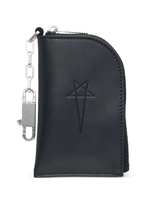 Rick Owens Blue Leather Wallet for men